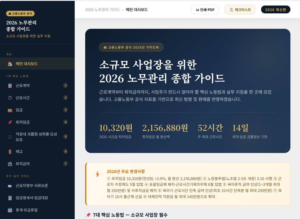 2026 Korean Labor Law Guide